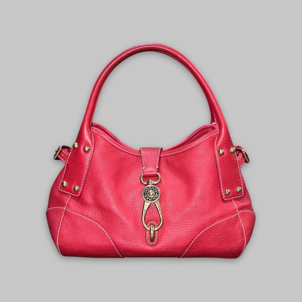 Vintage Dooney & Bourke Small Red Pebble Leather Shoulder Bag